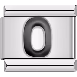 Black Number 0 Charm Silver