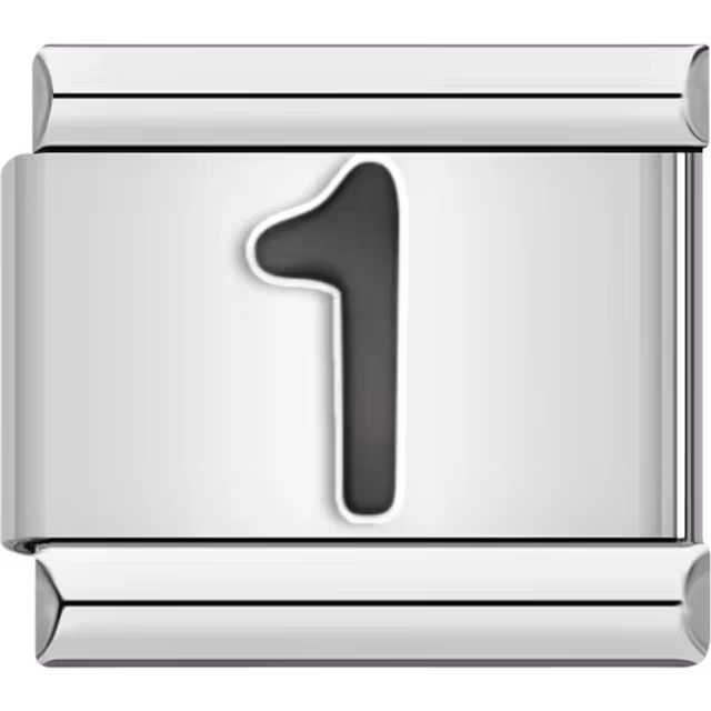 Black Number 1 Charm