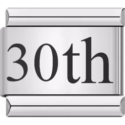 30th Day Charm Silver