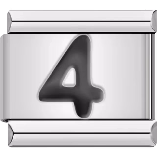Black Number 4 Charm