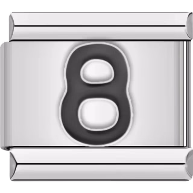 Black Number 8 Charm
