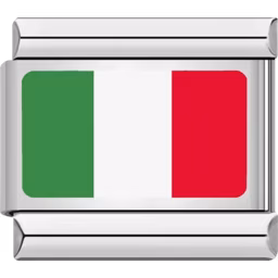 Italy Flag Charm Silver