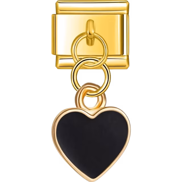 Black Heart Dangle Charm