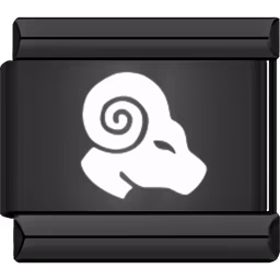 Aries Zodiac Charm Black