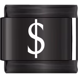 Black Dollar Sign Charm Black