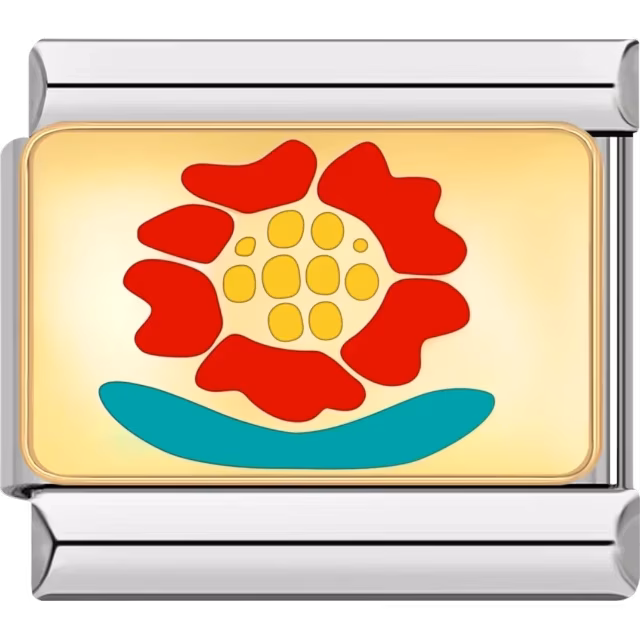 Red and Yellow Flower Charm