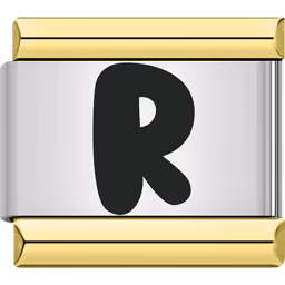 Letter R Charm Gold & Silver