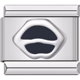 Black Lips Charm Silver