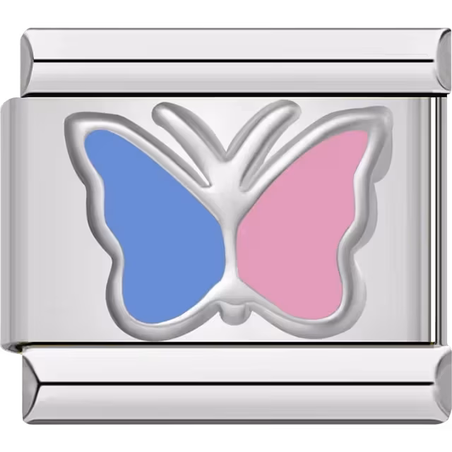 Blue and Pink Butterfly Charm