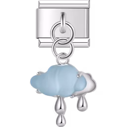 Blue Cloud Dangle Charm Silver