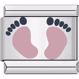 Baby Footprints Charm Silver