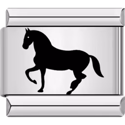 Black Horse Charm Silver