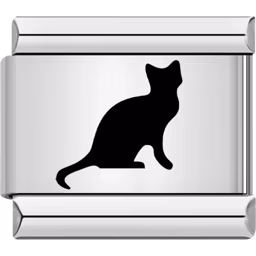 Black Cat Charm Silver