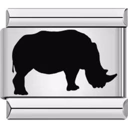 Black Rhino Charm Silver