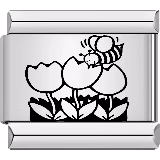 Bee and Tulips Charm