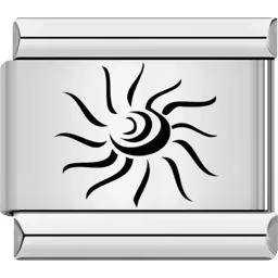 Black Sun Charm Silver