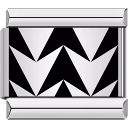 Black and White Pattern Charm Silver