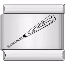 Baseball Bat Charm Silver
