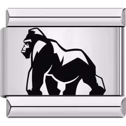 Black Gorilla Charm Silver