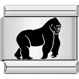 Black Gorilla Charm Silver