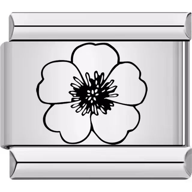 Black Anemone Flower Charm