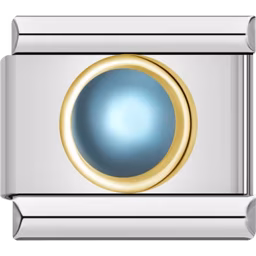 Aqua Cabochon Charm Silver