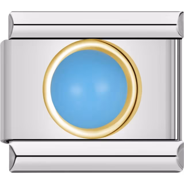 Light Blue Cabochon Charm