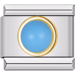 Light Blue Cabochon Charm Silver