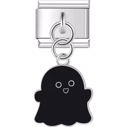 Black Ghost Dangle Charm Silver