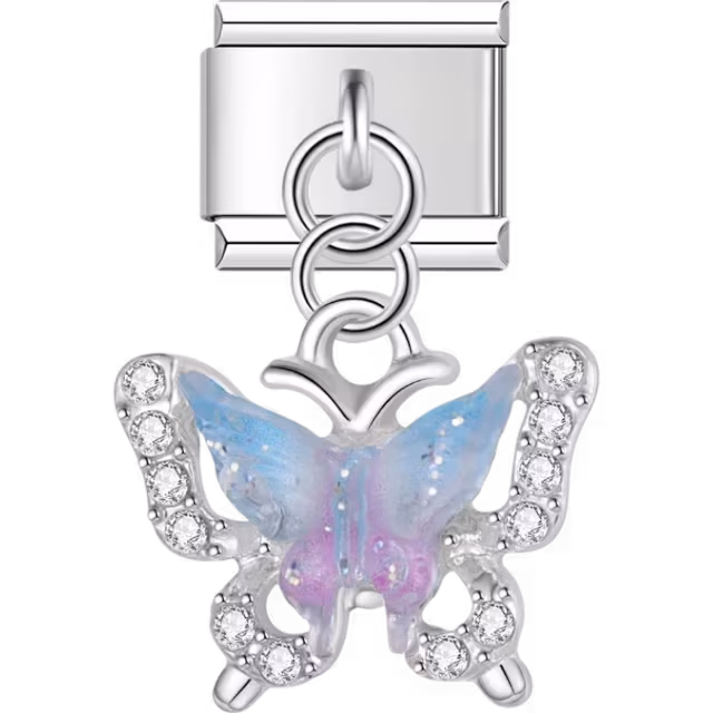 Blue and Purple Butterfly Dangle