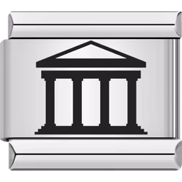 Bank Building Charm Silver