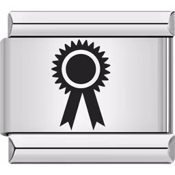Achievement Ribbon Charm Silver