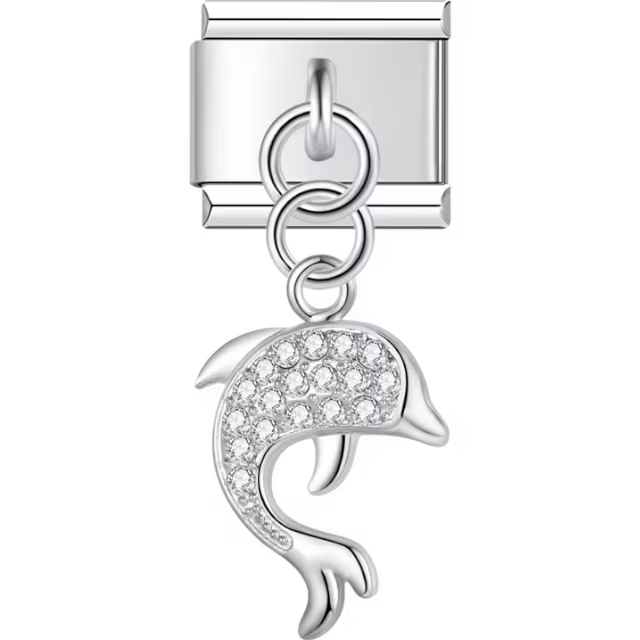 Crystal Dolphin Dangle Charm