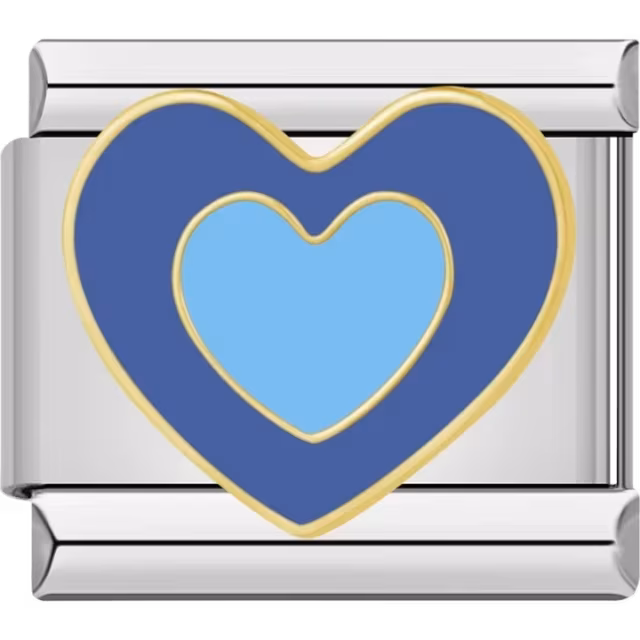 Blue Double Heart Charm