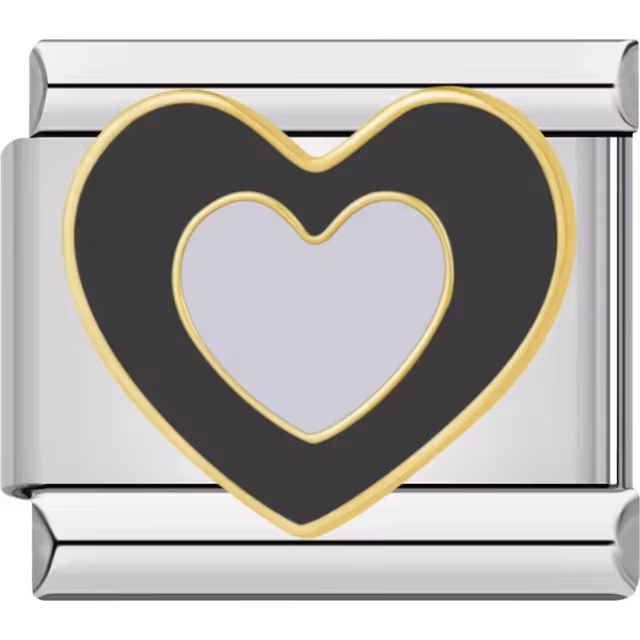 Black Double Heart Charm