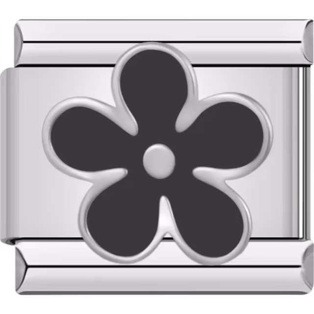 Black Flower Charm