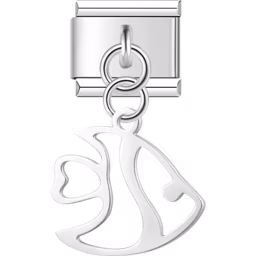 Angelfish Dangle Charm Silver