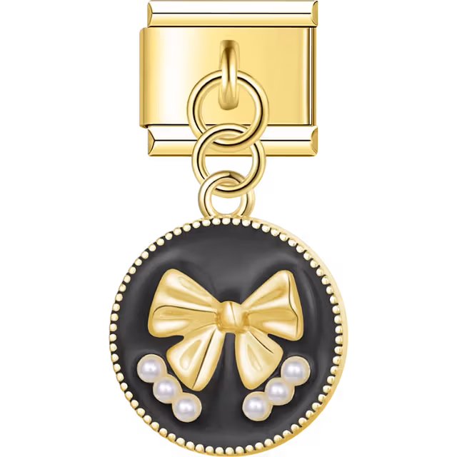 Black Bow Dangle Charm