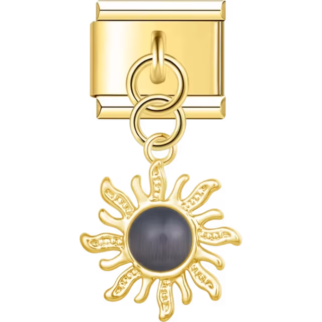 Black Sunburst Dangle Charm