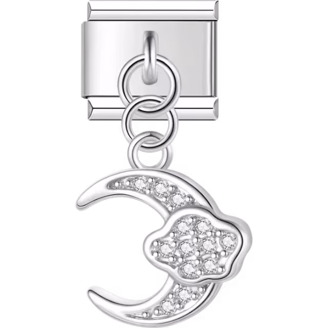 Moon and Cloud Dangle Charm