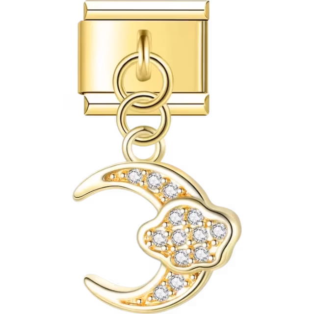 Moon and Cloud Dangle Charm