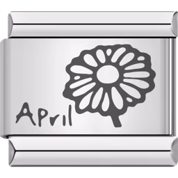 April Daisy Charm Silver