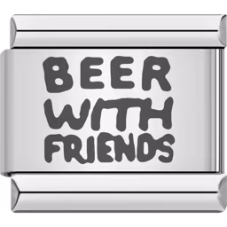Beer With Friends Charm Silver
