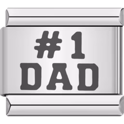#1 Dad Charm Silver