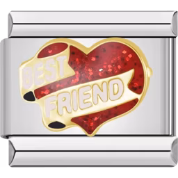 Best Friend Heart Charm Silver