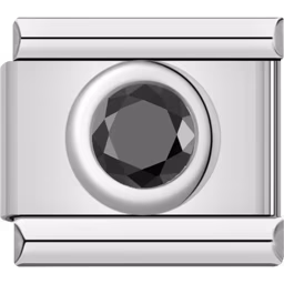 Black Stone Charm Silver