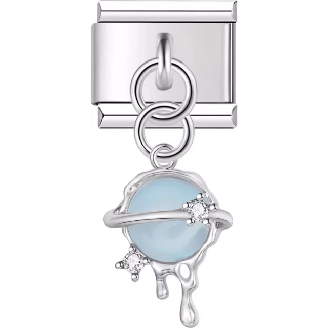 Blue Dripping Planet Dangle Charm