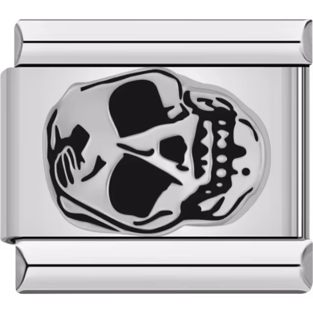 Black and White Skull Charm