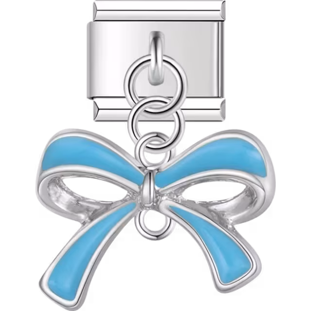 Blue Bow Dangle Charm