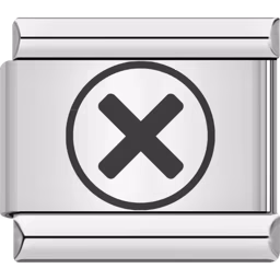 Black Cross Symbol Charm Silver